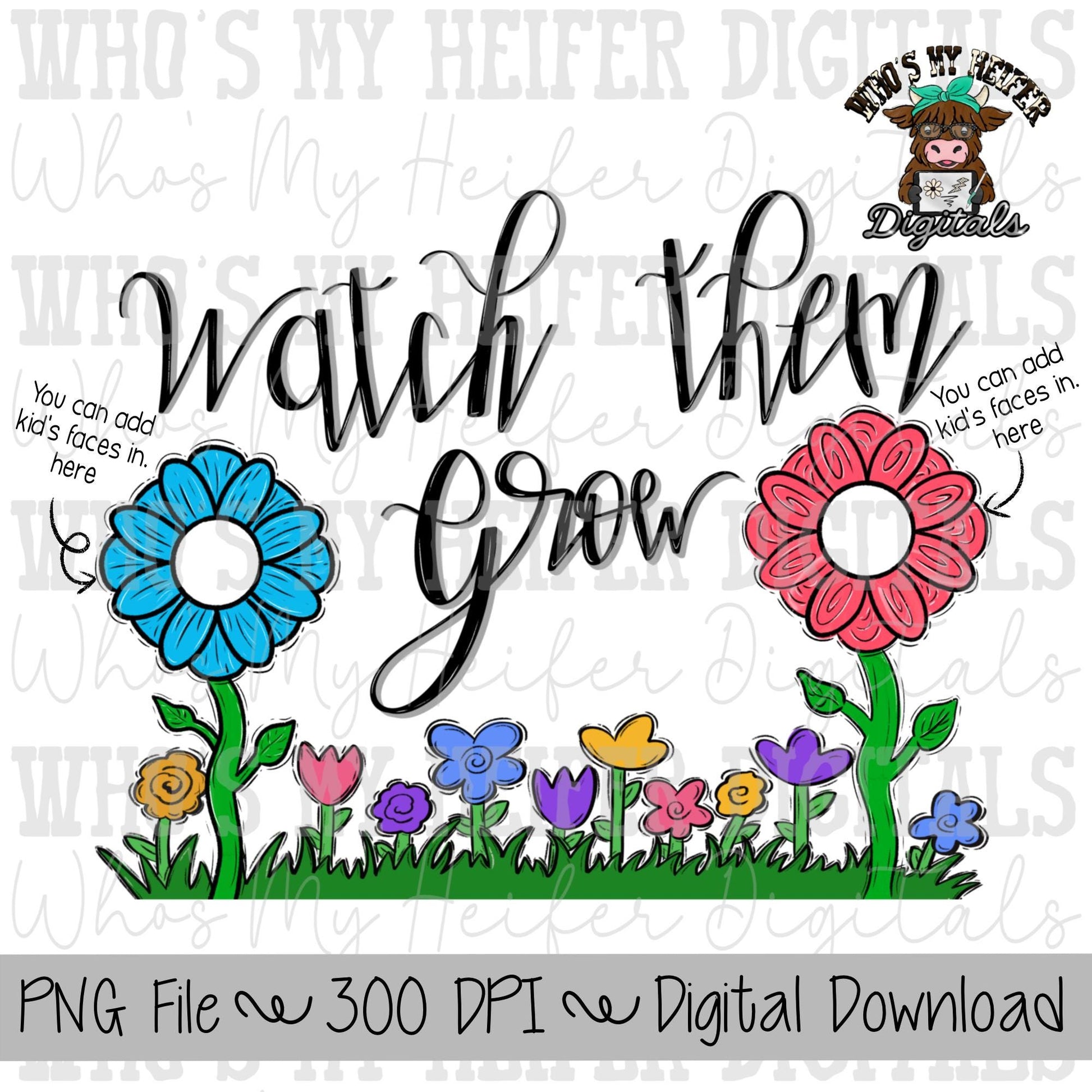 Flower Photos PNG Hand Drawn Floral for Personalization Sublimation Design Grandma Photo PNG Add Photo Canva Design Mother's Day Shirt