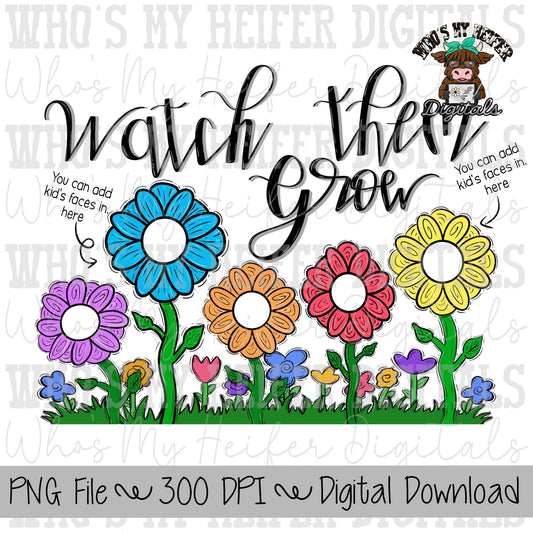 Flower Photos PNG Hand Drawn Floral for Personalization Sublimation Design Grandma Photo PNG Add Photo Canva Design Mother's Day Shirt Mimi