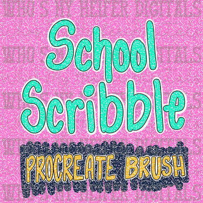School Scribble Procreate Brush Instant download Pattern Brush for Procreate