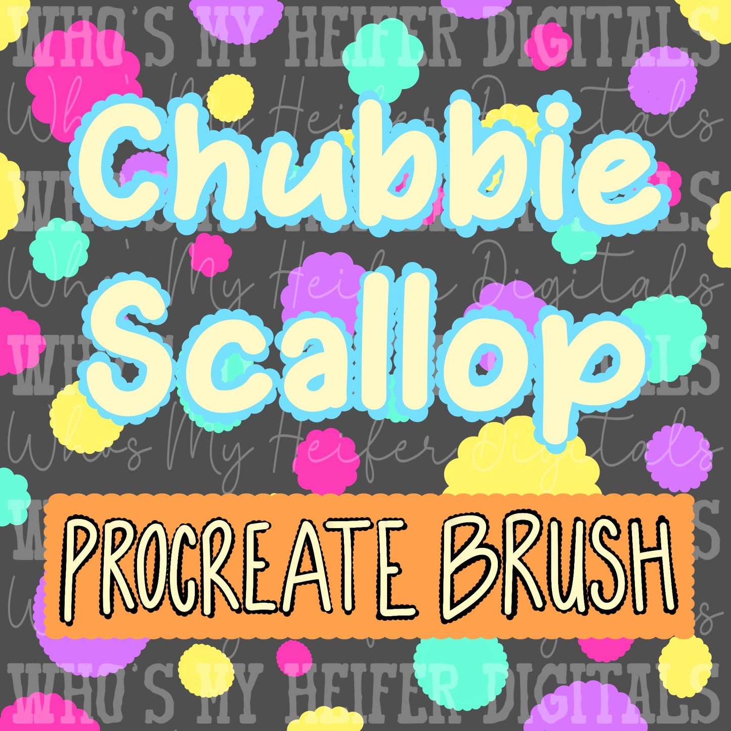 Cubbie Scallop Procreate Brush Instant download Outlining Brush for Procreate