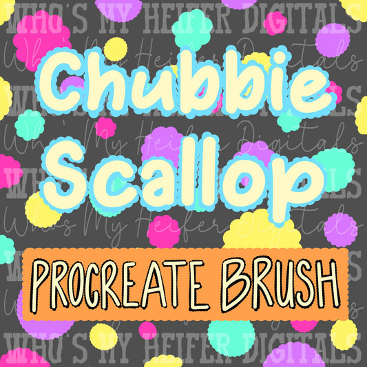 Cubbie Scallop Procreate Brush Instant download Outlining Brush for Procreate