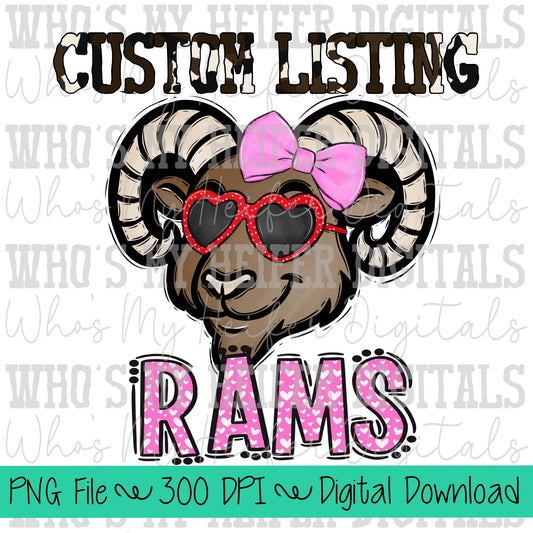 Custom Valentine's Mascot PNG Hand Drawn Mascot with Bow Sublimation PNG Game Day Shirt Design School Spirit PNG Heart Mascot Doodle Art