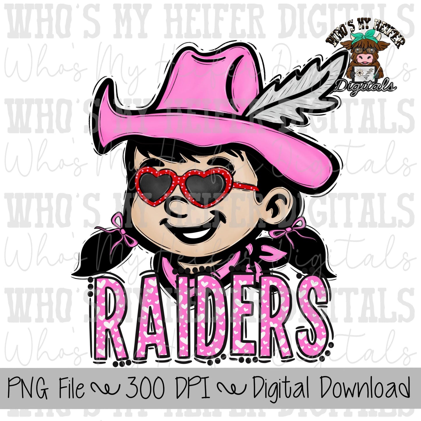Valentine's Day Raiders PNG Hand Drawn Raider Kid Mascot Sublimation PNG Game Day Shirt Design School Spirit PNG Heart Raider Doodle Art