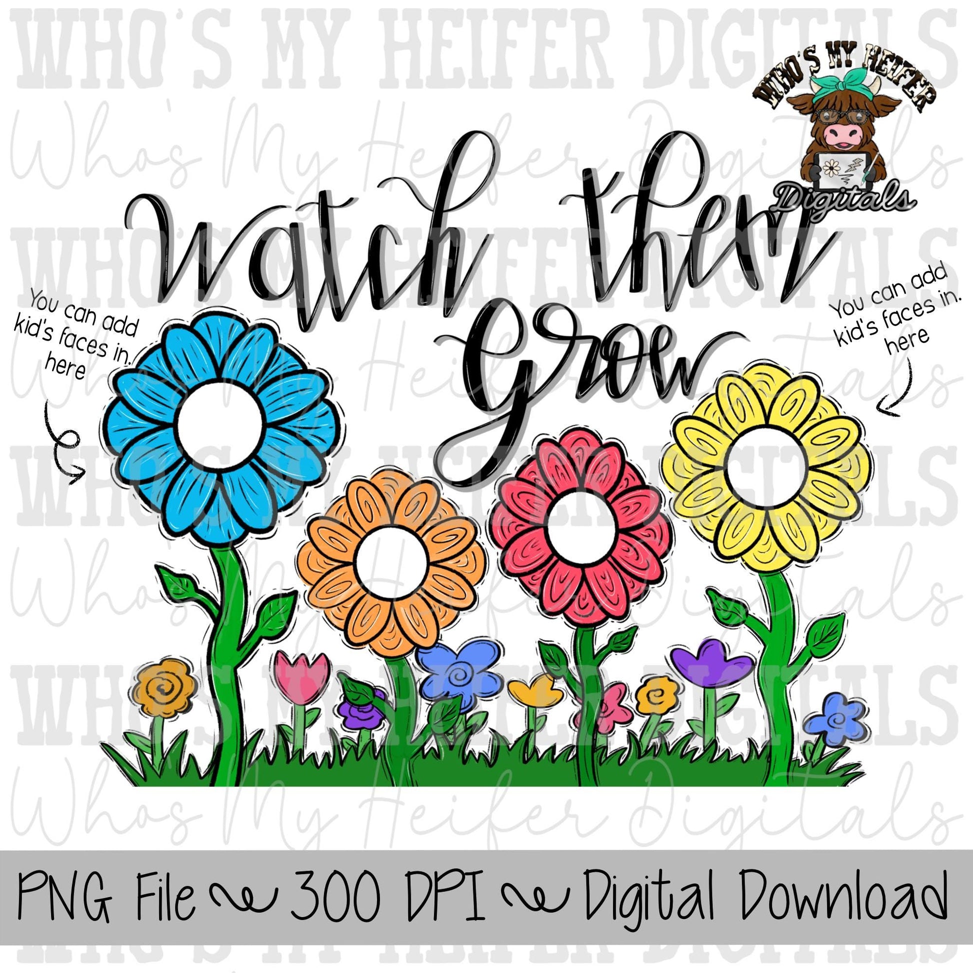 Flower Photos PNG Hand Drawn Floral for Personalization Sublimation Design Grandma Photo PNG Add Photo Canva Design Mother's Day Shirt