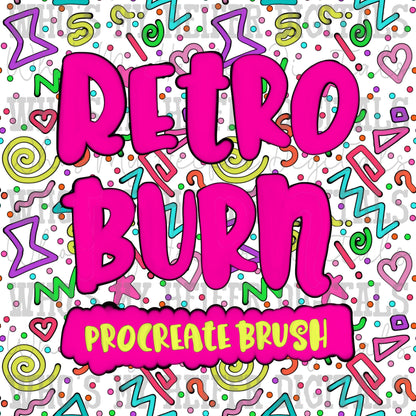 Retro Burn Procreate Brush Instant download Doodle Brush for Procreate