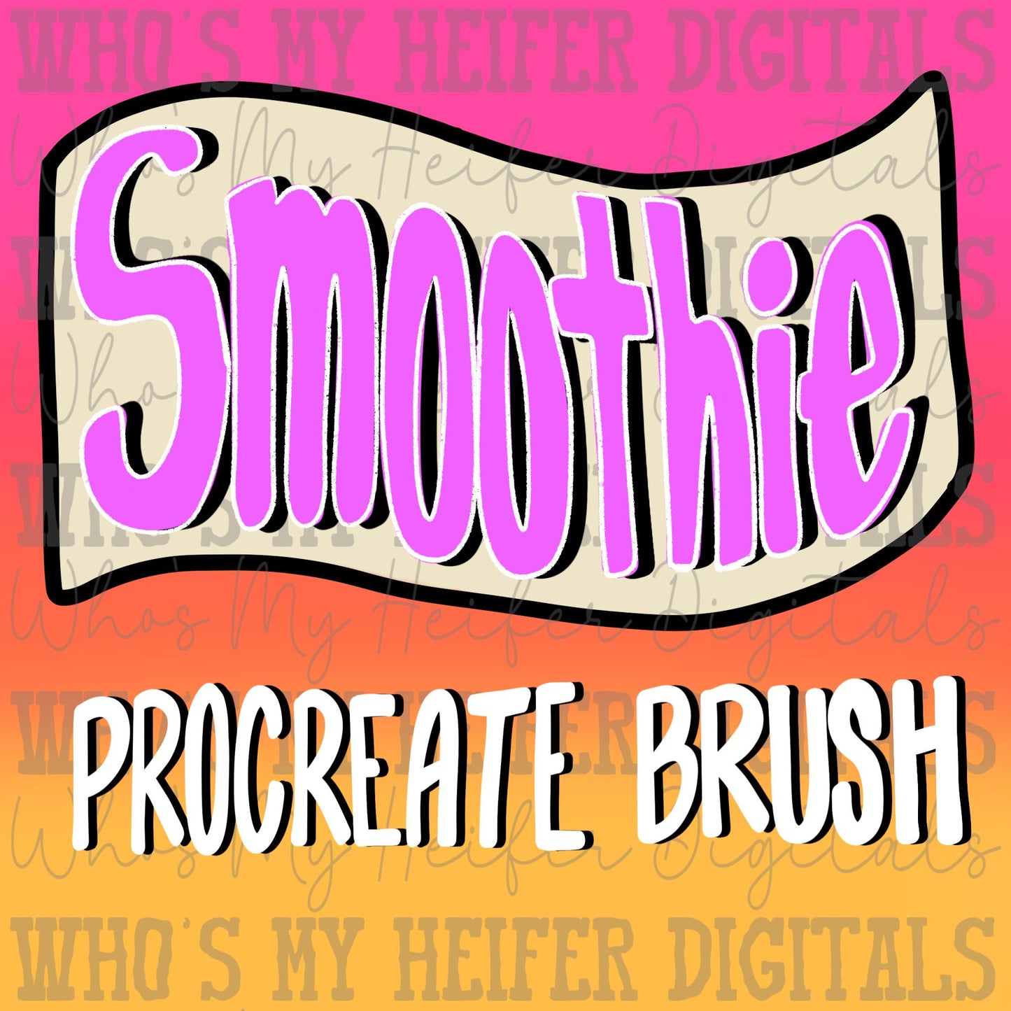 Smoothie Procreate Brush Instant download Smooth Lettering and Doodling Brush for Procreate