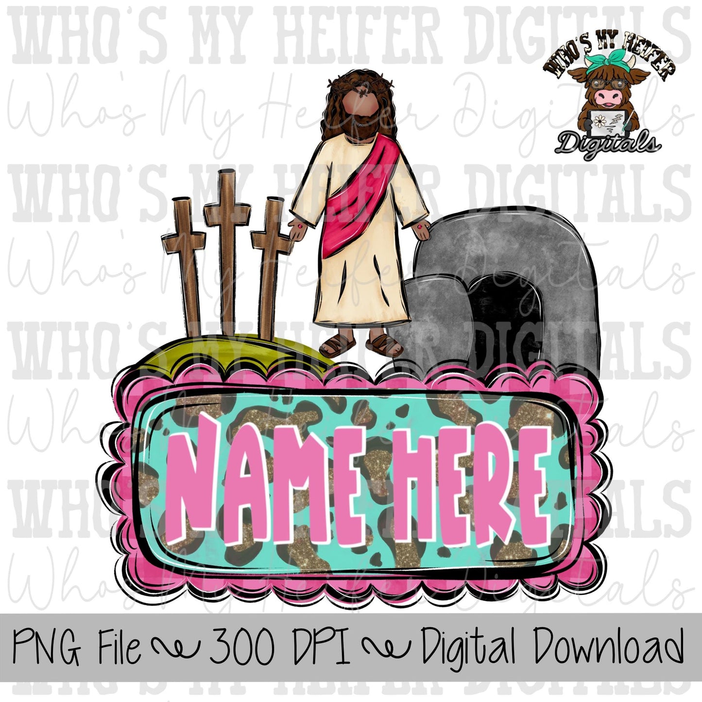 True Story with Name Block Sublimation PNG Hand Drawn Jesus, Cross, & Tomb PNG Kids Shirt Design Preppy Christian Doodle Art Digital File