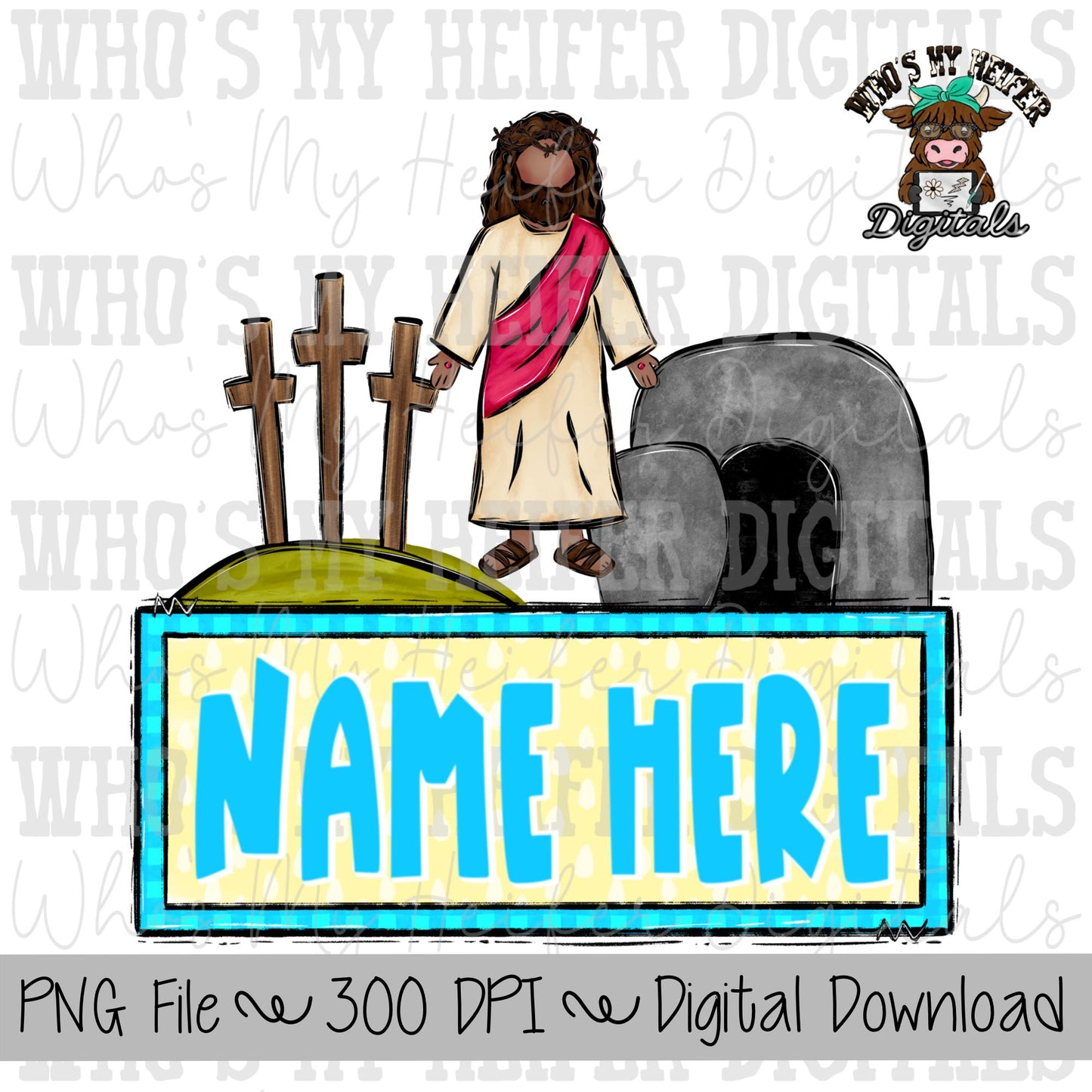 True Story with Name Block Sublimation PNG Hand Drawn Jesus, Cross, & Tomb PNG Kids Shirt Design Christian Easter Doodle Art Digital File