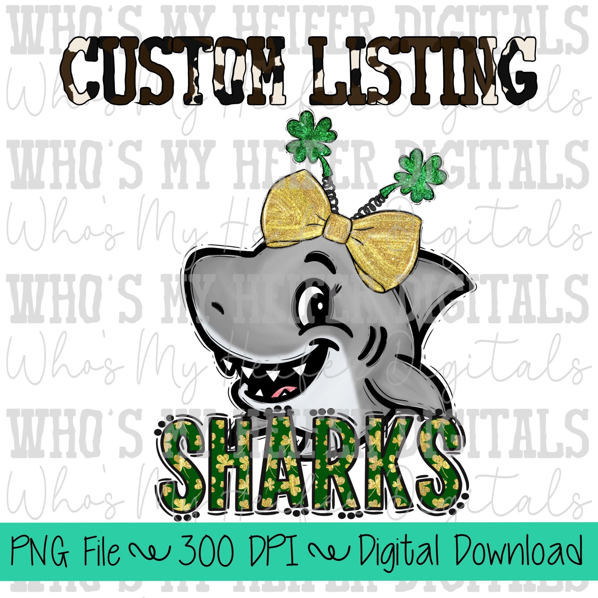 Custom St Patrick's Day Mascot PNG Hand Drawn Mascot with Bow Sublimation PNG Game Day Shirt Design School Spirit PNG Plaid Mascot Doodle