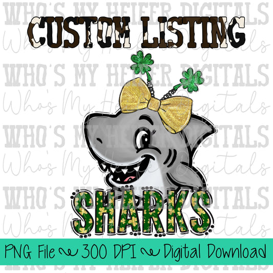 Custom St Patrick's Day Mascot PNG Hand Drawn Mascot with Bow Sublimation PNG Game Day Shirt Design School Spirit PNG Plaid Mascot Doodle