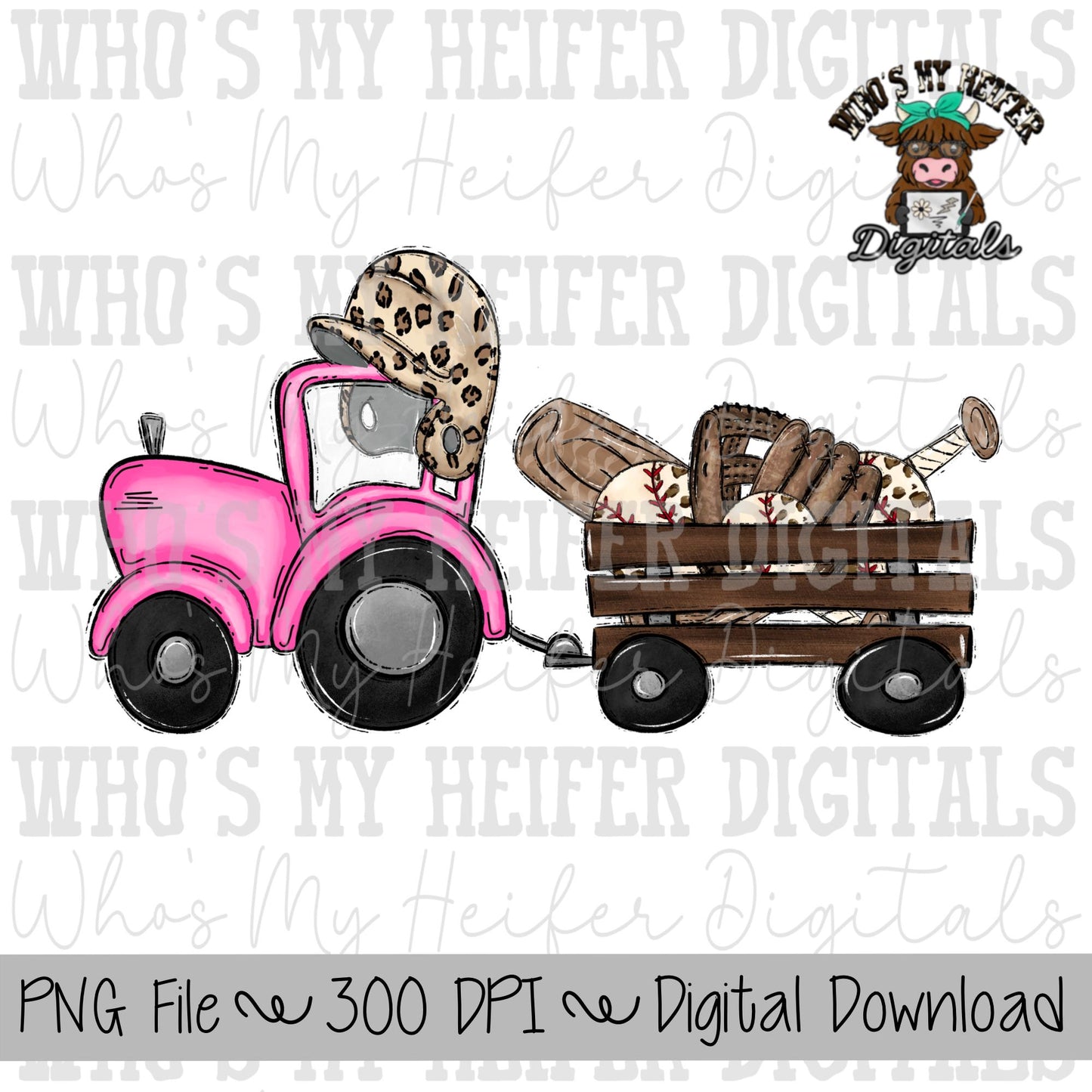 Pink Baseball Tractor