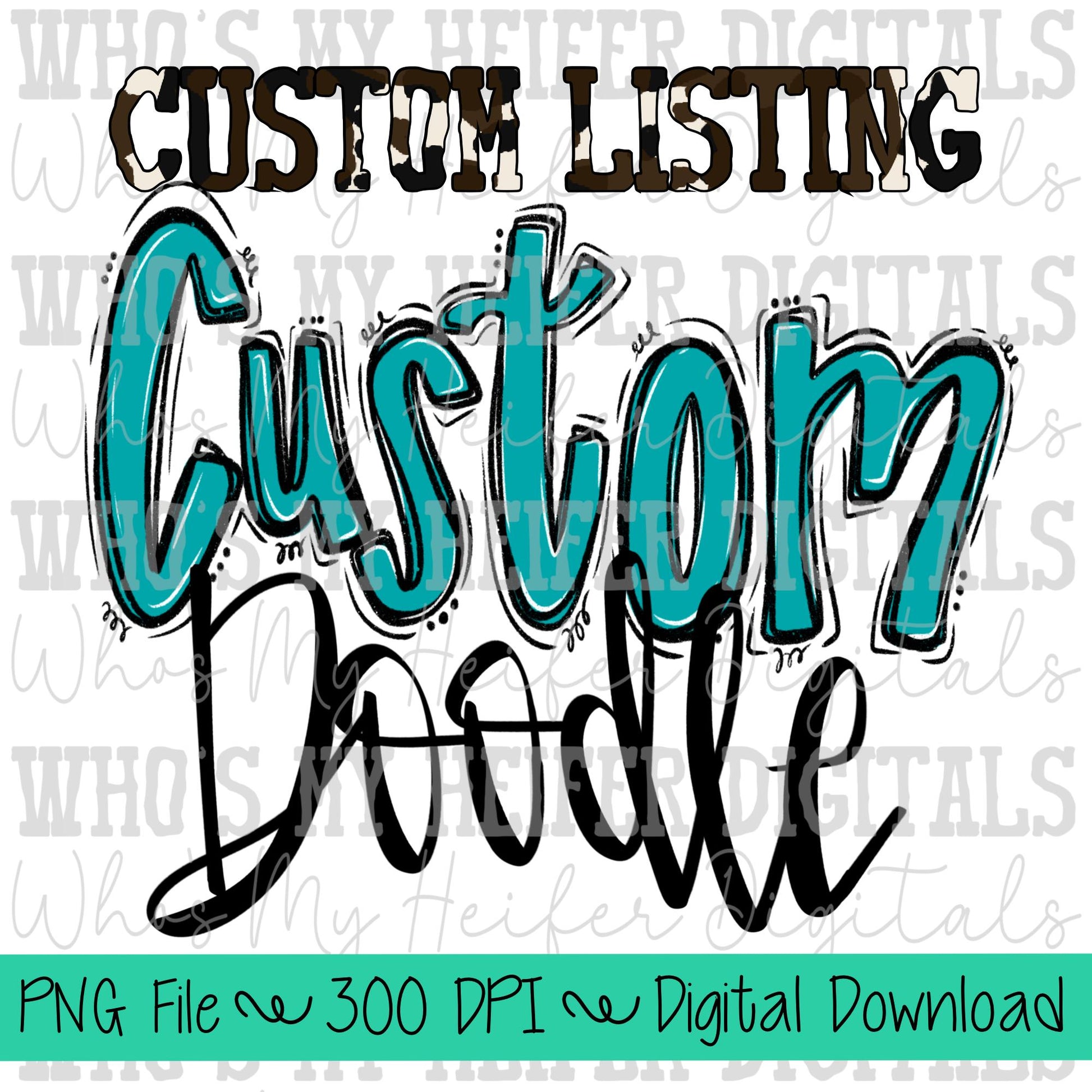 Custom Doodle Hand Lettering PNG Hand Drawn OUTLINE Mascot Name Sublimation Design Sports Team Name Shirt Design School Spirit PNG School