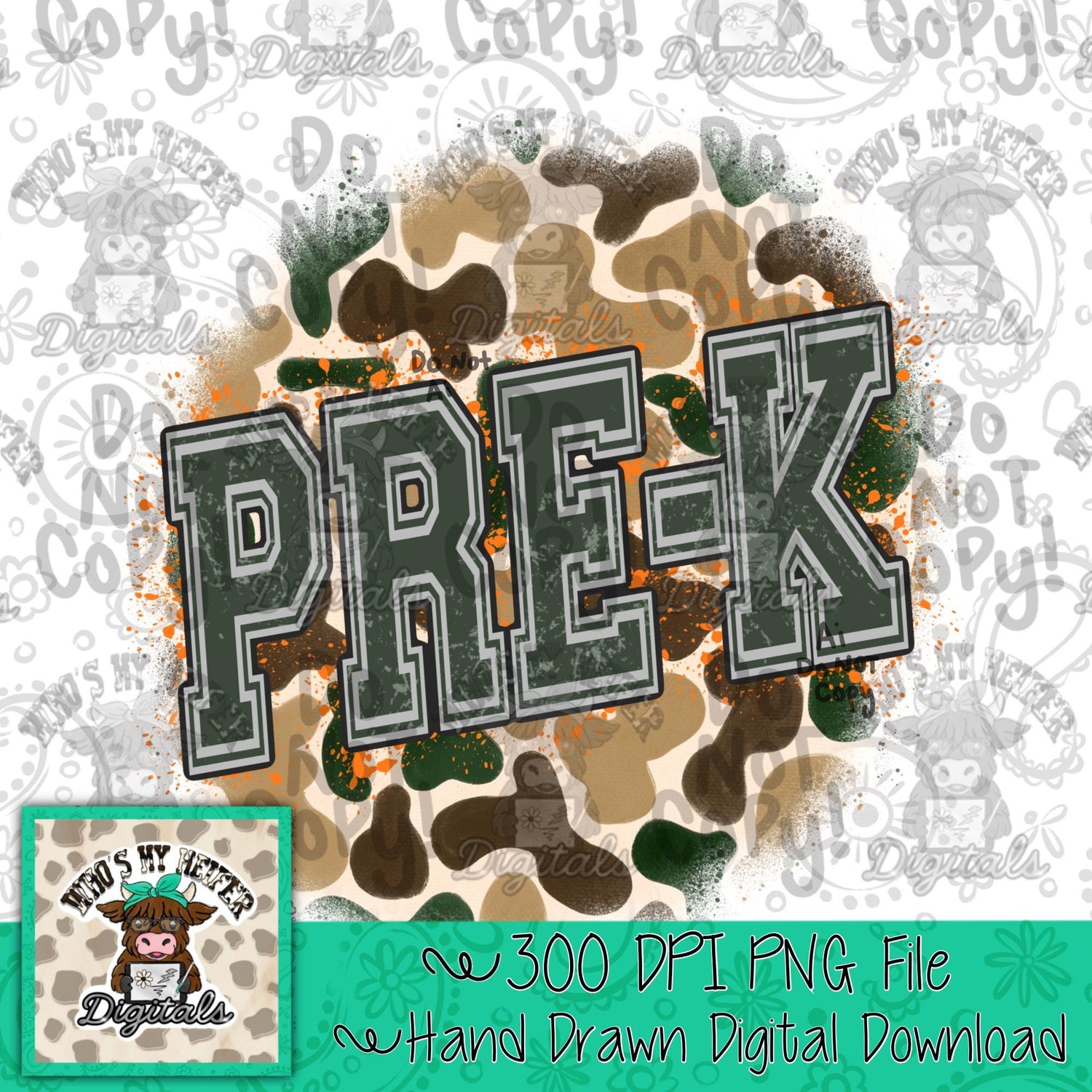 Retro Camouflage Pre K PNG Hand Drawn Pre K Sublimation Design School Boy Camo Back to School PNG For Boys First day of School Shirt Designs