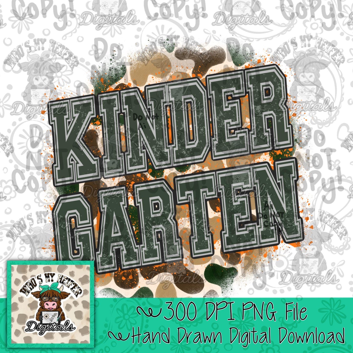 Retro Camouflage Kindergarten PNG HandDrawn Kindergarten Sublimation Png School Camo Back to School PNG Boy First day of School Shirt Design