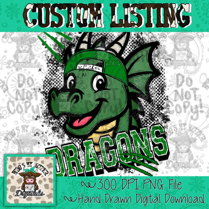 Custom Mascot PNG Hand Drawn Mascot with Hat & Doodles Sublimation PNG Game Day Shirt Design School Spirit PNG Checkered Mascot Doodle Art