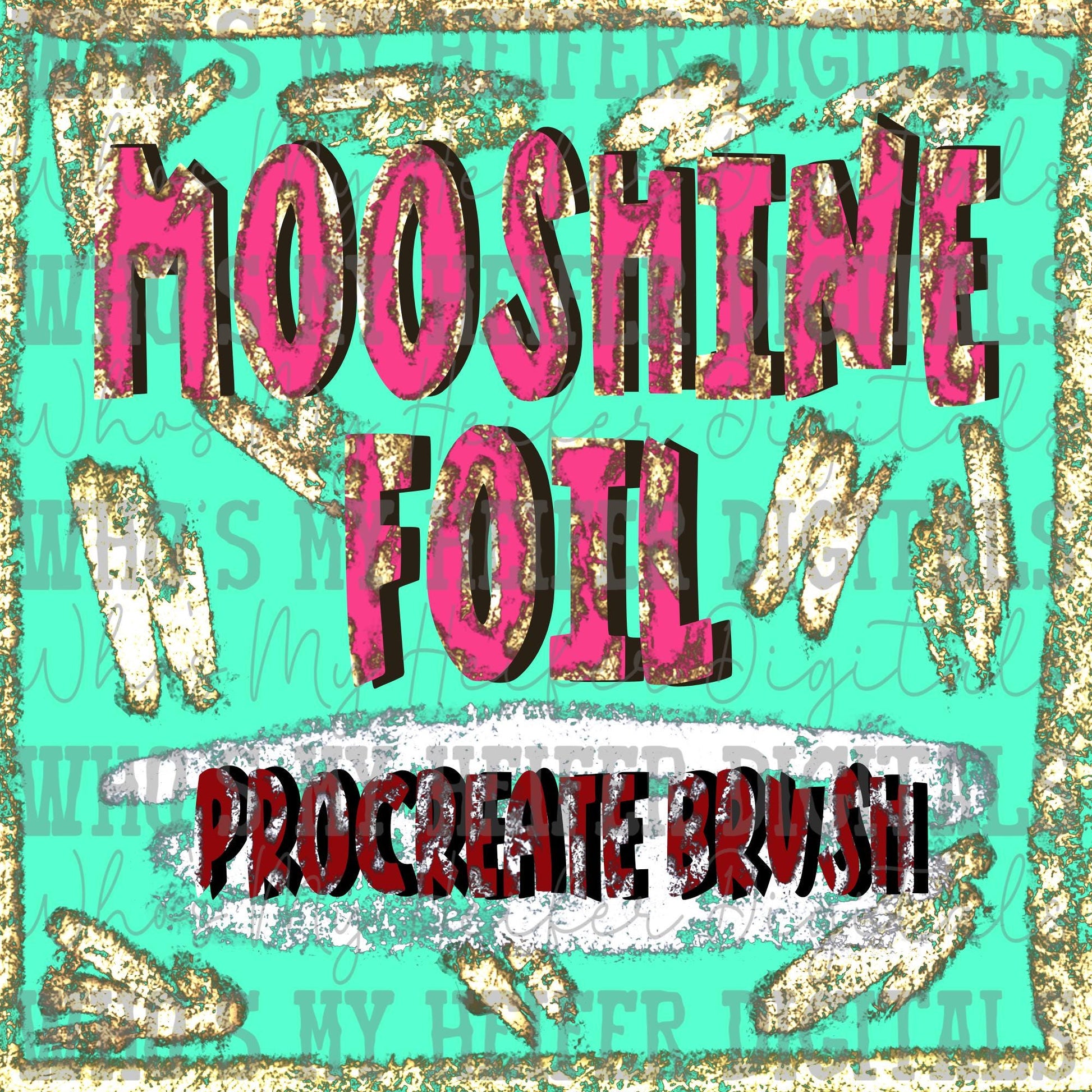 Mooshine Foil Procreate Brush Instant download Glitter Foil Brush for Procreate Paint Brushstrokes