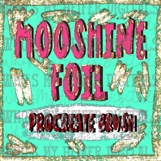 Mooshine Foil Procreate Brush Instant download Glitter Foil Brush for Procreate Paint Brushstrokes