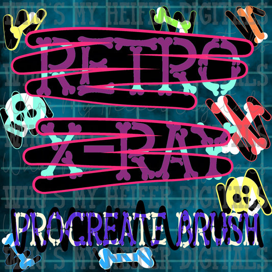 Retro X-Ray Procreate Brush Instant download Doodle Brush for Procreate